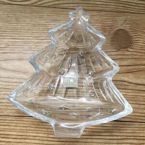 Vintage Studio Nova Mikasa Clear Glass Christmas Tree Candy/Nut/ Trinket Dish 6"